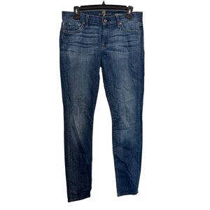 7 For All Mankind Gwenevere Skinny Jeans Womens Size 28 Distressed Medium Wash D